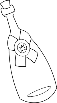 Champagne bottle wax seal black and white clipart