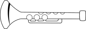 Clarinet black and white clipart