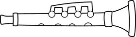 Clarinet black and white clipart