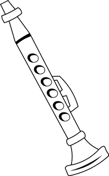 Clarinet black and white clipart