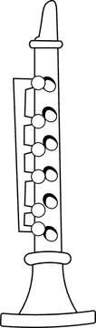 Clarinet black and white clipart