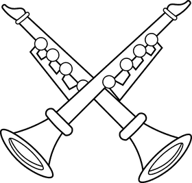 Clarinet Dual black and white clipart
