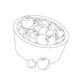 Blueberries black and white clipart