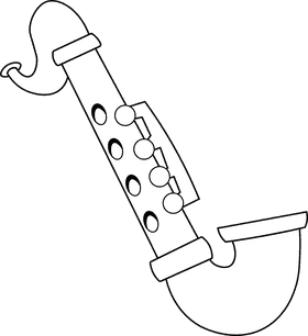 Clarinet Tube black and white clipart