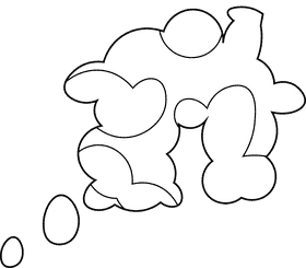 Dream house Cloud black and white clipart