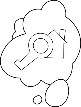 Dream house Cloud black and white clipart