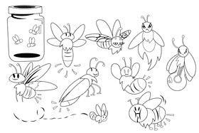 Firefly black and white vector