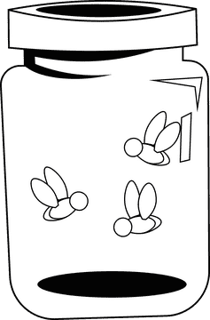 Firefly Jar black and white clipart