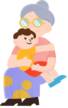 Hug Grandma clipart