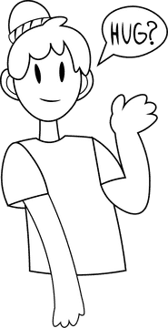 Hug Suggestion black and white clipart