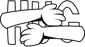 Hug black and white clipart