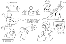 Leader black and white vector