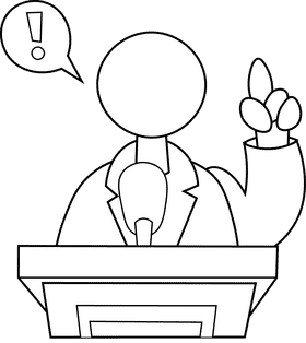 Leader Declaring black and white clipart