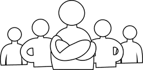 Group leader black and white clipart