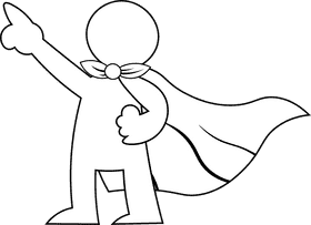 Leader Pointing black and white clipart