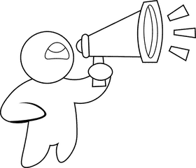 Leader Speaker black and white clipart