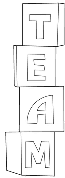 Team Building Cubes black and white clipart