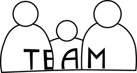 Team Building Humans black and white clipart