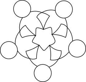 Team Building people black and white clipart