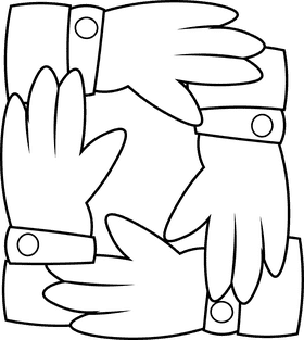 Team Work Hands black and white clipart