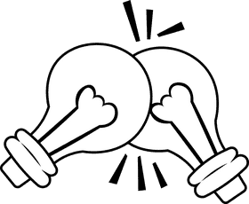 Team Work LightBulb Dual black and white clipart
