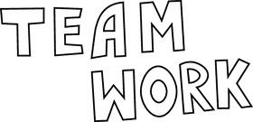 Team Work black and white clipart