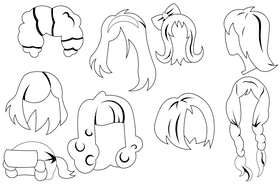 Wig black and white vector