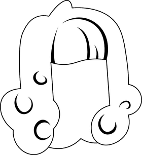 Wig black and white clipart