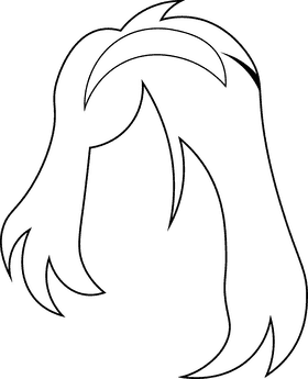 Wig black and white clipart