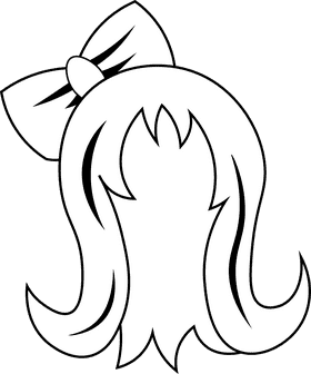 Wig black and white clipart