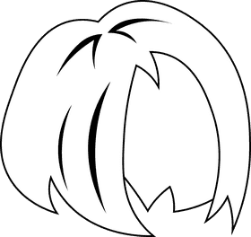 Wig black and white clipart
