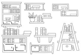 BookShelf black and white vector