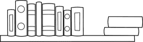 Bookshelf black and white clipart