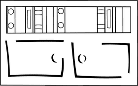 Bookshelf black and white clipart