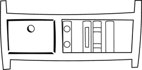 Bookshelf black and white clipart