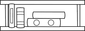 Bookshelf black and white clipart