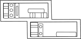 Bookshelf black and white clipart