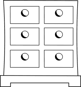 Cabinet black and white clipart