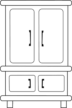 Cabinet black and white clipart
