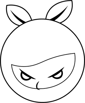 Ninja Head black and white clipart