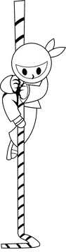 Ninja Rope black and white clipart