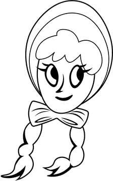 Pioneer Girl Head black and white clipart