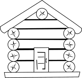 Pioneer House black and white clipart