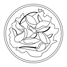 Keto Diet Avocado Bacon Salad black and white clipart