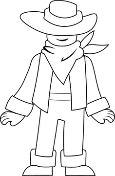 Pioneer Man black and white clipart