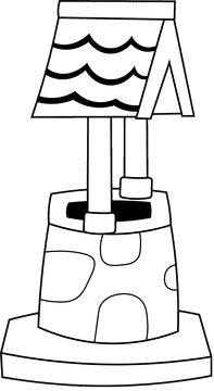 Pioneer Well black and white clipart