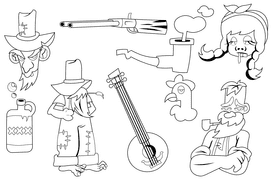 Redneck black and white vector