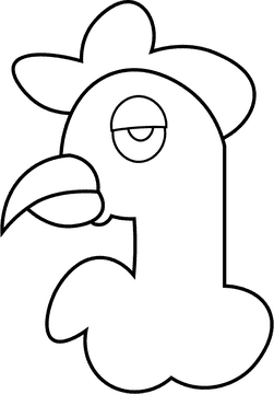 Redneck Chicken black and white clipart