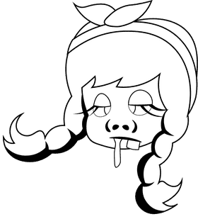 Redneck Girl black and white clipart