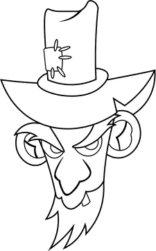 Redneck Head black and white clipart